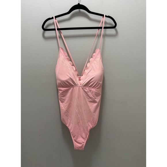 La Blanca Island Goddess Scalloped Light Coral One‎ Piece Size 16 - Picture 1 of 9